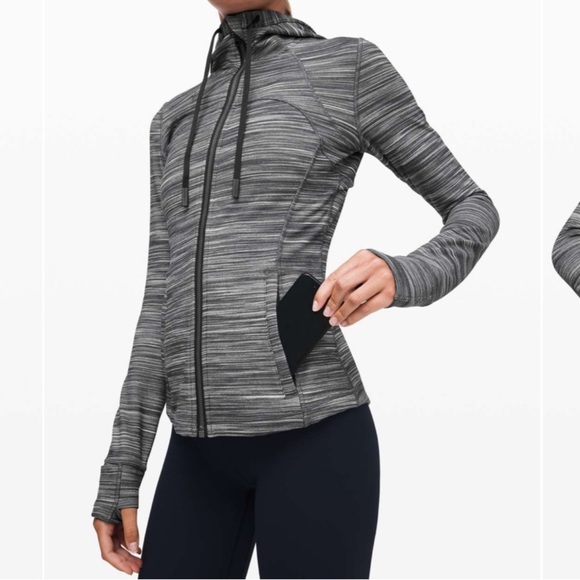 Lululemon Hooded Define Jacket *Nulu Heathered Black/White/Black size 6 - Picture 5 of 15